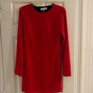 WAYF Bright Red Long-Sleeve Shift Dress XS